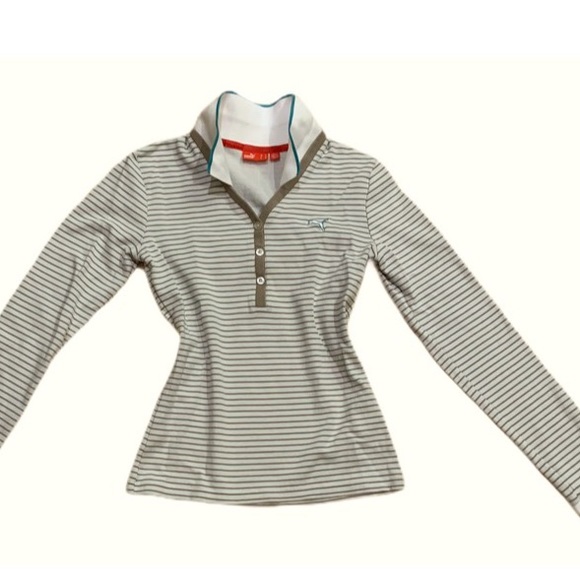 Puma Polo Women long sleeves Polo knit top vintage Size S - Picture 4 of 9